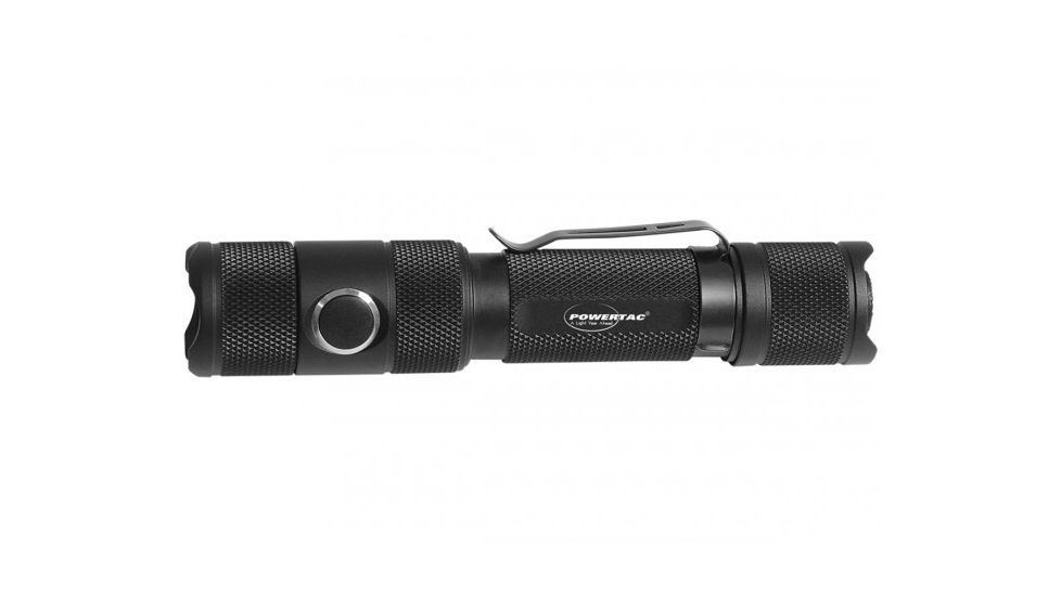PowerTac E5R Rechargeable LED Flashlight - 1,000 Lumens, Black, POWERTAC-E5R