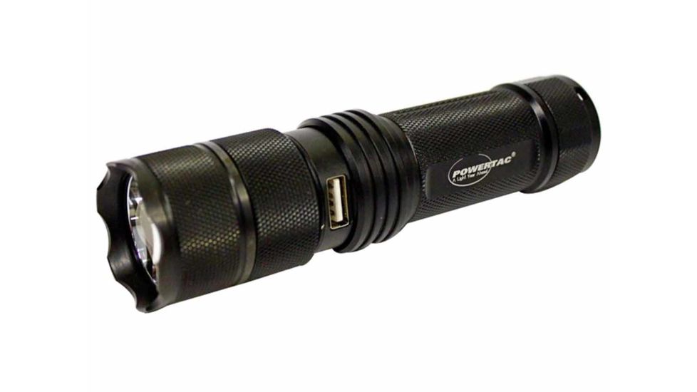 PowerTac Hero Rechargeable Flashlight Gen II, Black, HERO