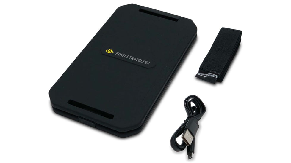 PowerTraveller Extreme Solar Charger, Black/Orange Striping, 7.91 x 4.48 x .62 in, PTL-EXTSL001