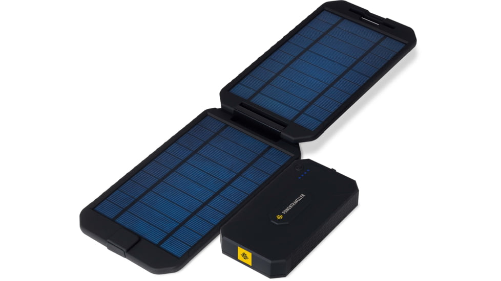 PowerTraveller Extreme Solar powered Charger, Black/Orange Striping, Battery -5.3 x 2.8 x .78 mm, solar -7.91 x 4.48 x , PTL-EXT001