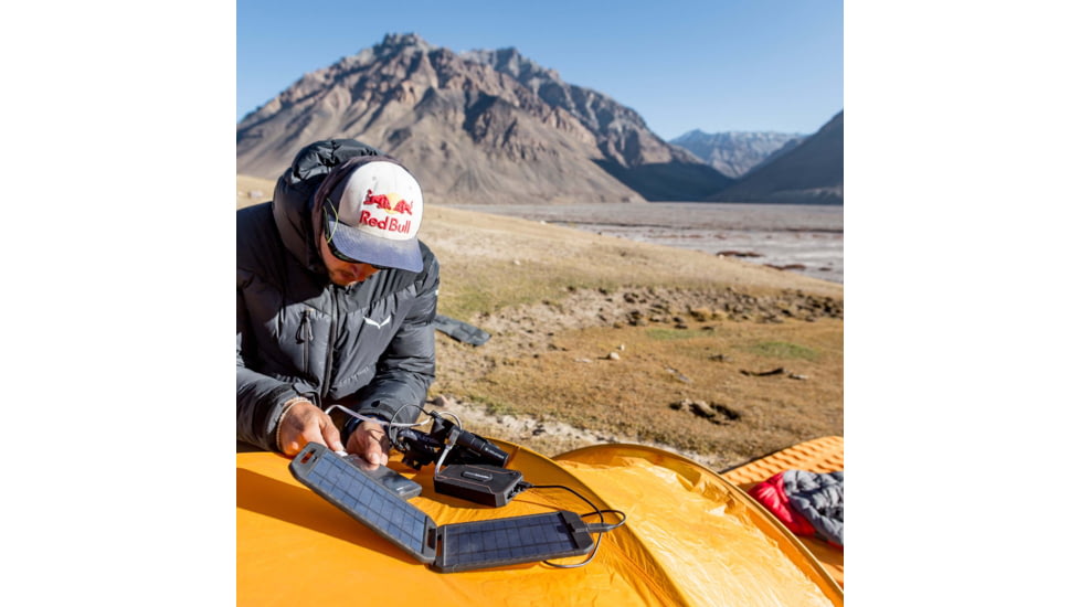 PowerTraveller Extreme Solar powered Charger, Black/Orange Striping, Battery -5.3 x 2.8 x .78 mm, solar -7.91 x 4.48 x , PTL-EXT001