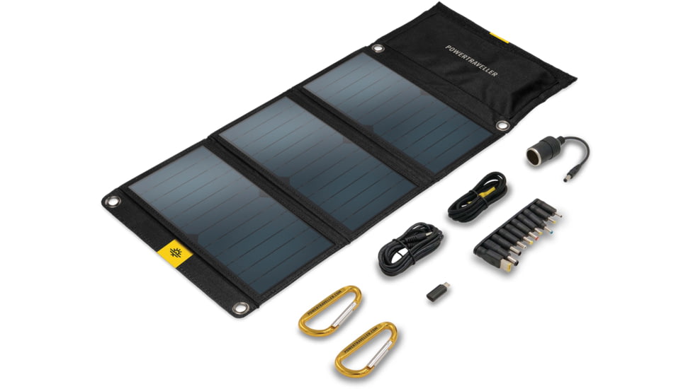 PowerTraveller Falcon 21 Foldable, Multi-Voltage Solar Panel, Black, PTL-FLS021
