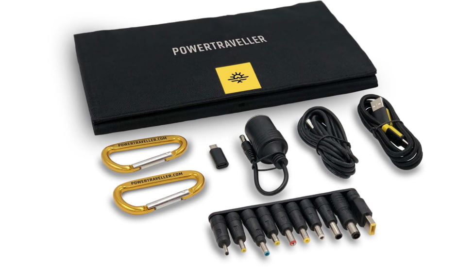 PowerTraveller Falcon 21 Foldable, Multi-Voltage Solar Panel, Black, PTL-FLS021
