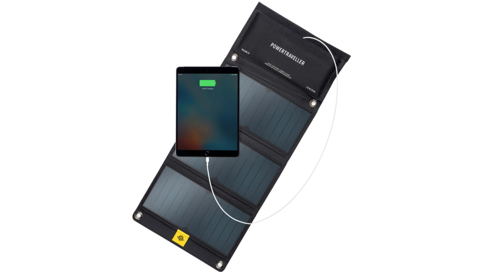 PowerTraveller Falcon 21 Foldable, Multi-Voltage Solar Panel, Black, PTL-FLS021