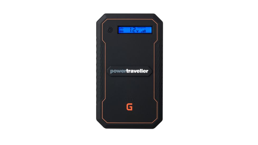 PowerTraveller Mini-G Charger, Black/Orange Striping, 7.5 x 4.3 x .70 in PTL-MNG001