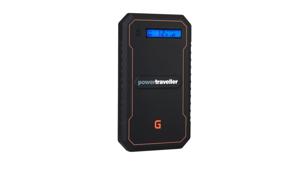 PowerTraveller Mini-G Charger, Black/Orange Striping, 7.5 x 4.3 x .70 in PTL-MNG001