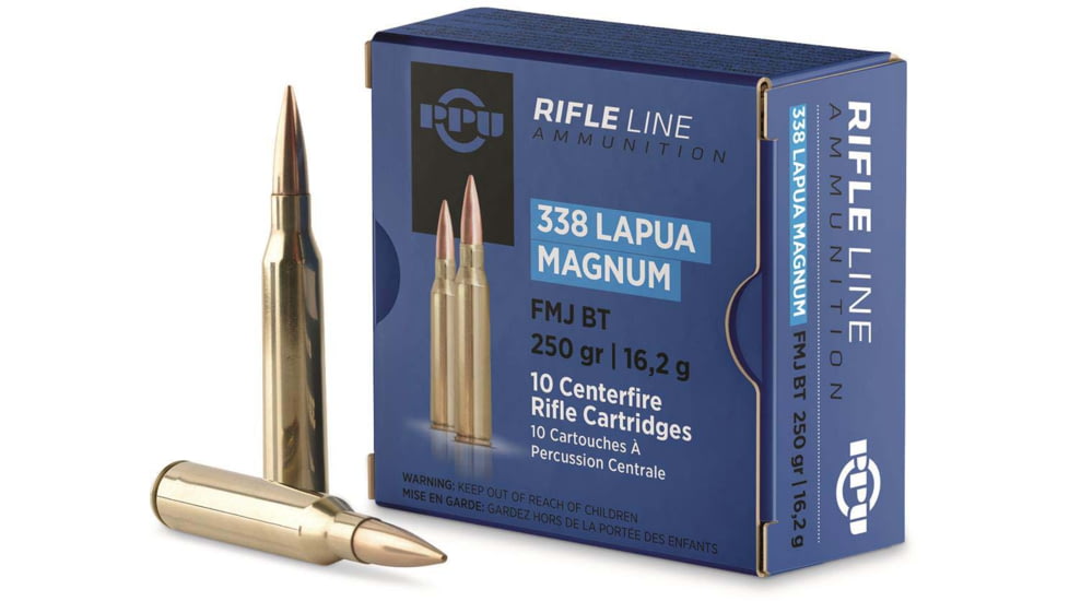 Ppu Ammo .338 Lapua Magnum 250gr. Fmj 10-pack