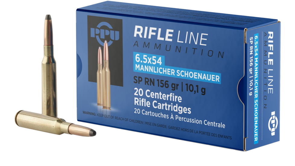 Ppu Ammo 6.5x54 Mann Shoenauer 156gr. Jsp-rn 20-pack