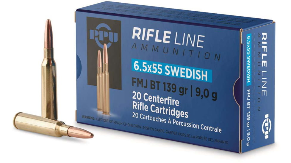 Ppu Ammo 6.5x55 Swedish Mauser 139gr. Fmj 20-pack