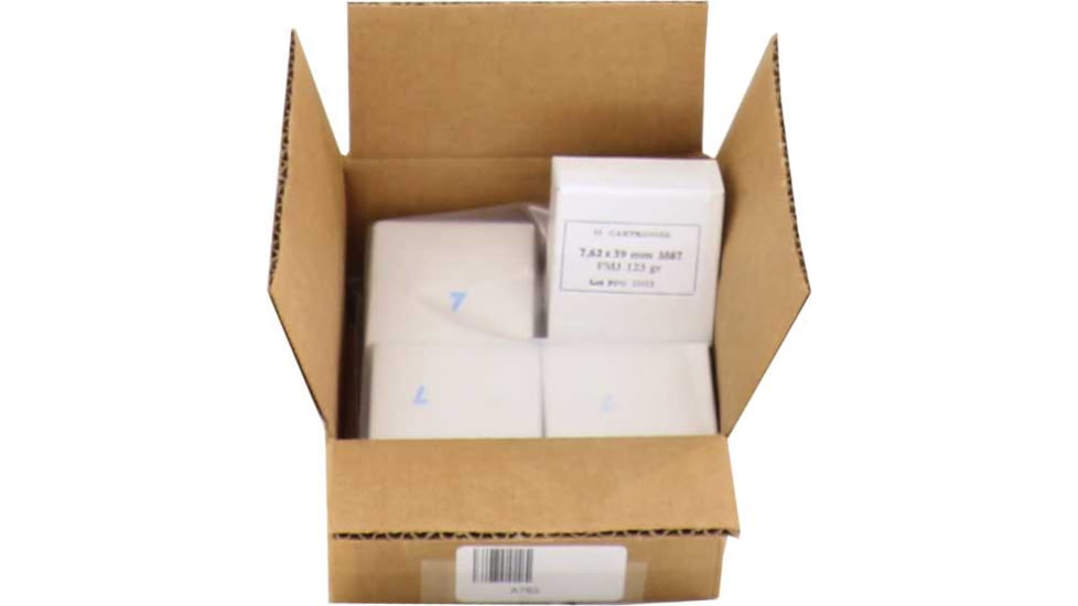 PPU 7.62x39mm 55 Grain Full Metal Jacket Brass Cased Rifle Ammo, 120 Rounds, 762