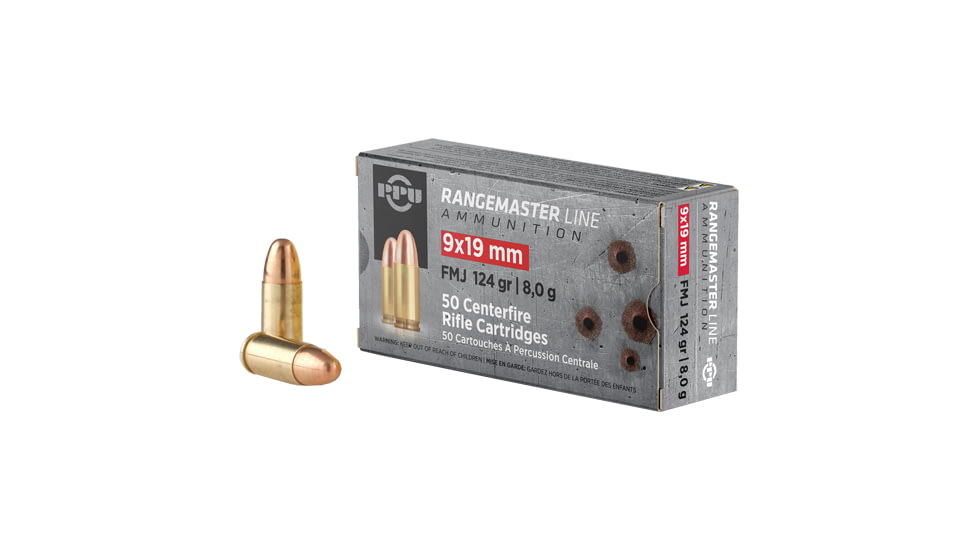 Ppu Ammo Rangemaster 9mm 124gr. Fmj 50-pack