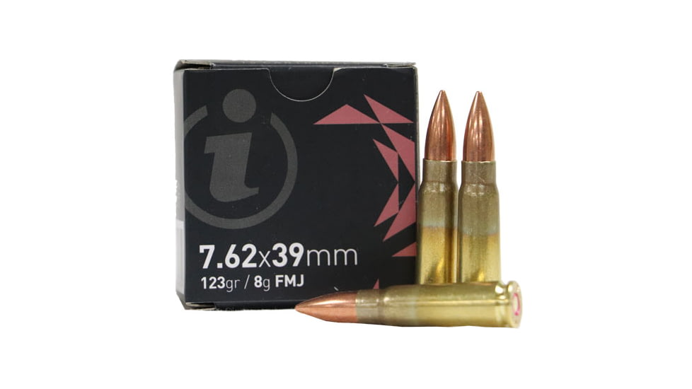 Igman 7.62x39mm 123 Grain Full Metal Jacket Brass Cased Rifle Ammo, 15 Rounds, IG76239