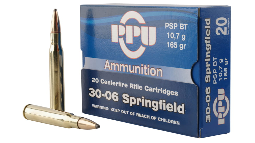 PPU PP30062 Standard Rifle 30-06 Springfield 165 Gr Pointed Soft Point PSP 20