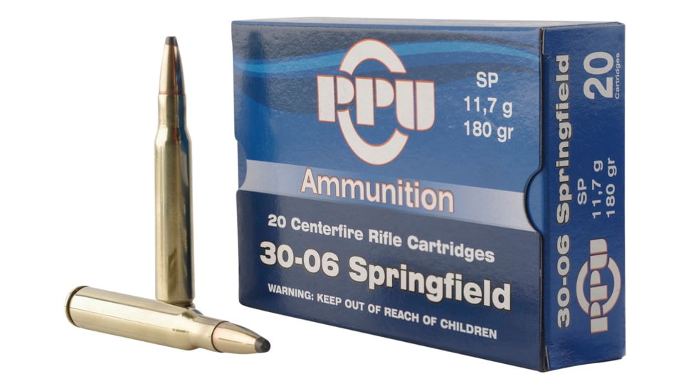 PPU PP30063 Standard Rifle 30-06 Springfield 180 Gr Soft Point SP 20 Bx/ 10 C