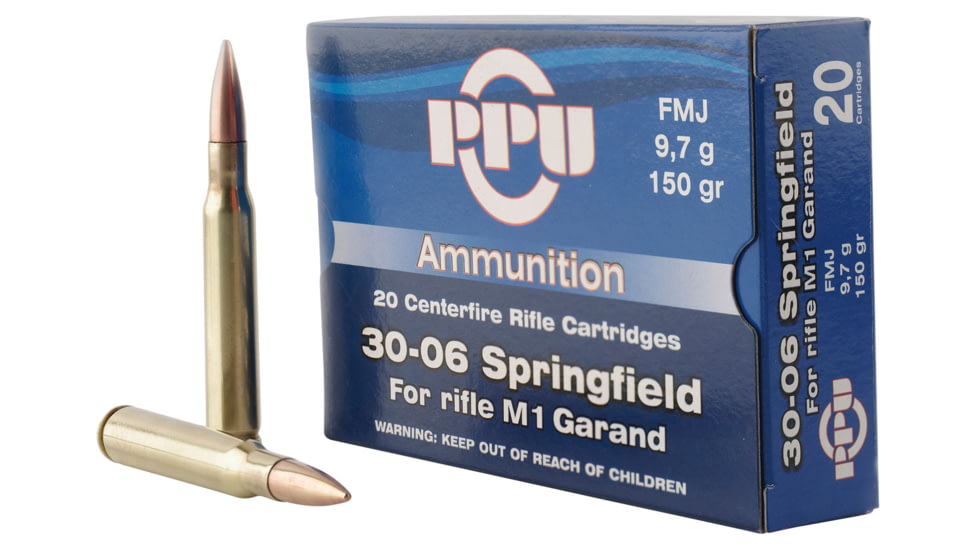 PPU PP3006G Standard Rifle 30-06 Springfield 150 Gr Full Metal Jacket FMJ 20