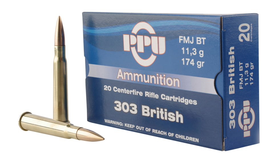 PPU PP303F Standard Rifle 303 British 174 Gr Full Metal Jacket FMJ 20 Bx/ 10