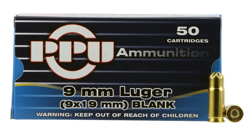 PPU PPB9L Blank Ammo9mm Luger 50 Bx/ 20 Cs