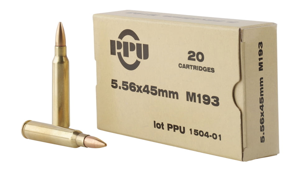 PPU PPN5561 Mil-Spec 5.56x45mm 55 Gr Full Metal Jacket Boat Tail FMJBT 20 Bx/