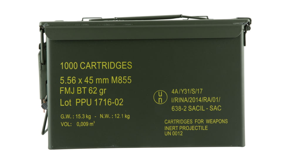PPU PPN5562MC Mil-Spec 5.56x45mm 62 Gr Full Metal Jacket Boat Tail FMJBT 1000