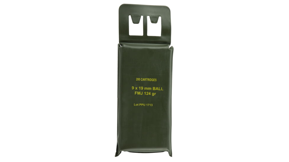 PPU PPNPBP Mil-Spec 9mm NATO 124 Gr Full Metal Jacket FMJ 200 Bx/ 6 Cs PPN9BP