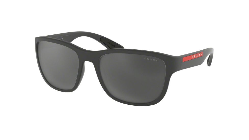 Prada ACTIVE PS01US Sunglasses UFK5L0-59 - Grey Rubber Frame, Grey Mirror Black Lenses