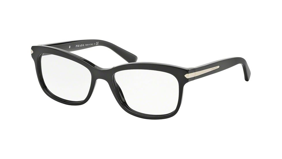 Prada ARROW PR10RV Single Vision Prescription Eyeglasses 1AB1O1-55 - Black Frame