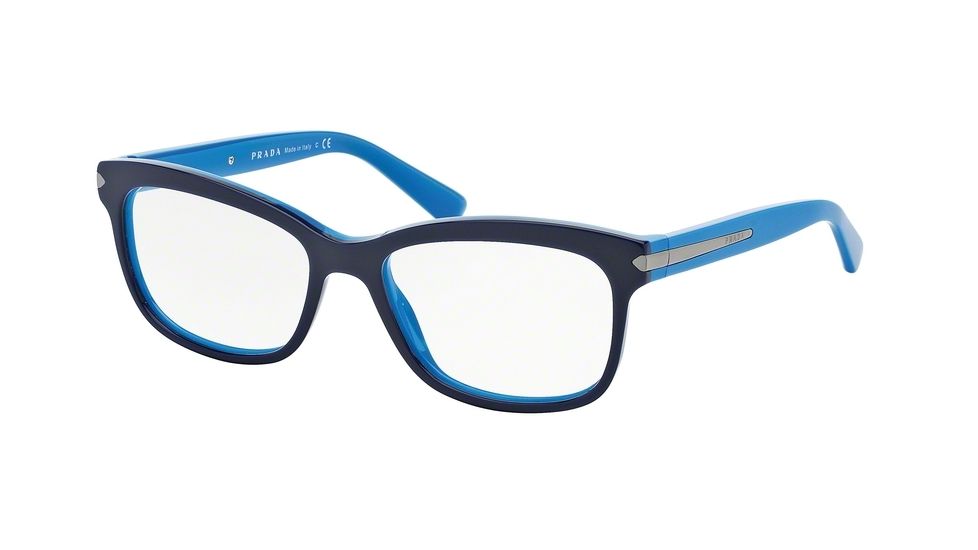 Prada ARROW PR10RV Single Vision Prescription Eyeglasses TFF1O1-53 - Top Blue/Azure Frame