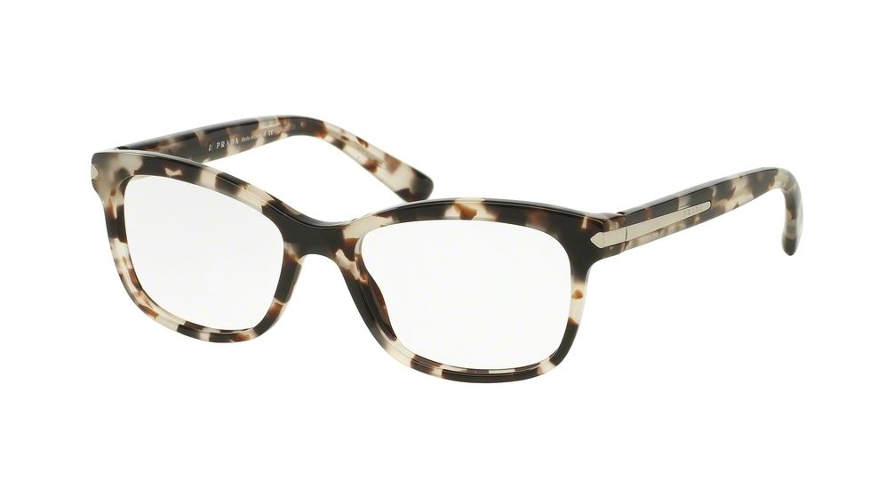 Prada ARROW PR10RV Single Vision Prescription Eyeglasses UAO1O1-53 - Spotted Opal Brown Frame