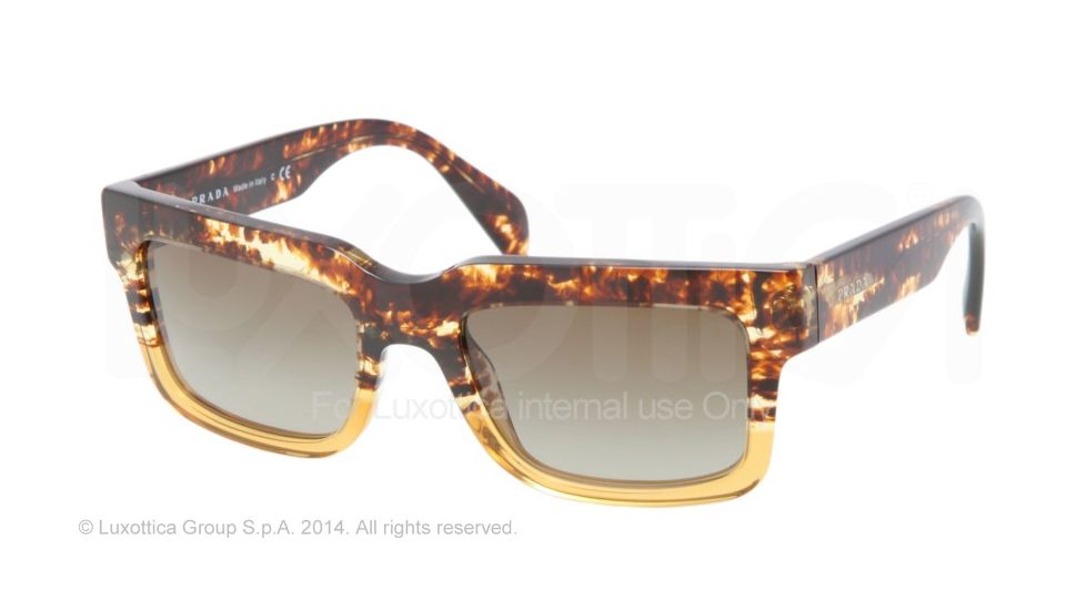 Prada CAST PR01QS Bifocal Prescription Sunglasses PR01QS-DG61X1-52 - Lens Diameter 52 mm, Frame Color Spotted Brown On Yellow