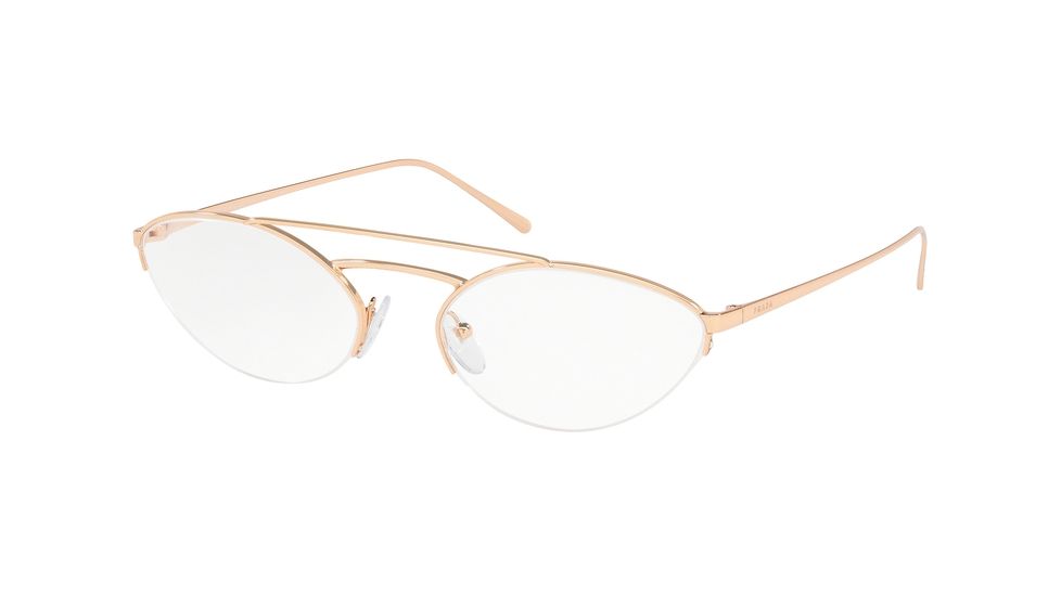 Prada CATWALK PR62VV Progressive Prescription Eyeglasses, 57mm, Pink Gold, PR62VV-SVF1O1-57-PRO