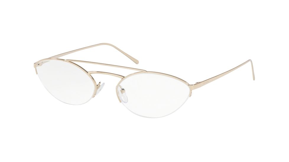 Prada CATWALK PR62VV Progressive Prescription Eyeglasses, 57mm, Pale Gold, PR62VV-ZVN1O1-57-PRO
