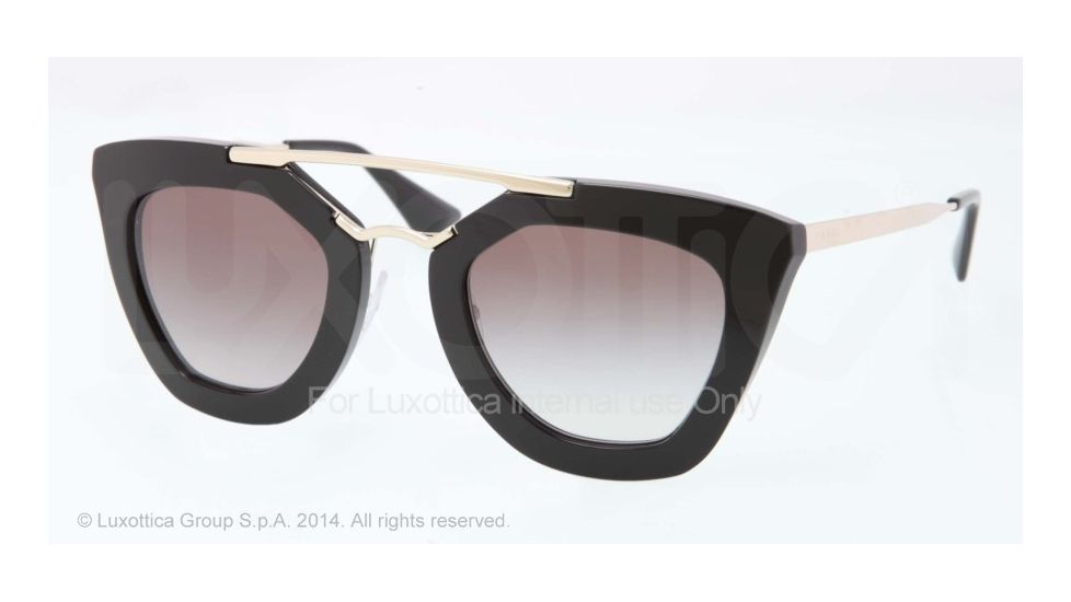 Prada CINEMA' PR09QS Single Vision Prescription Sunglasses PR09QS-1AB0A7-49 - Lens Diameter 49 mm, Frame Color Black