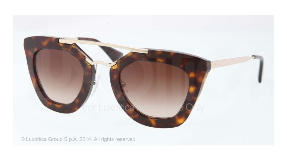 Prada CINEMA' PR09QS Single Vision Prescription Sunglasses PR09QS-2AU6S1-49 - Lens Diameter 49 mm, Frame Color Havana