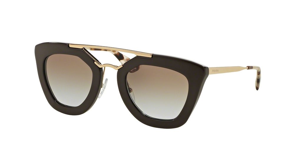 Prada CINEMA' PR09QS Single Vision Prescription Sunglasses PR09QS-DHO4S2-49 - Lens Diameter 49 mm, Frame Color Brown