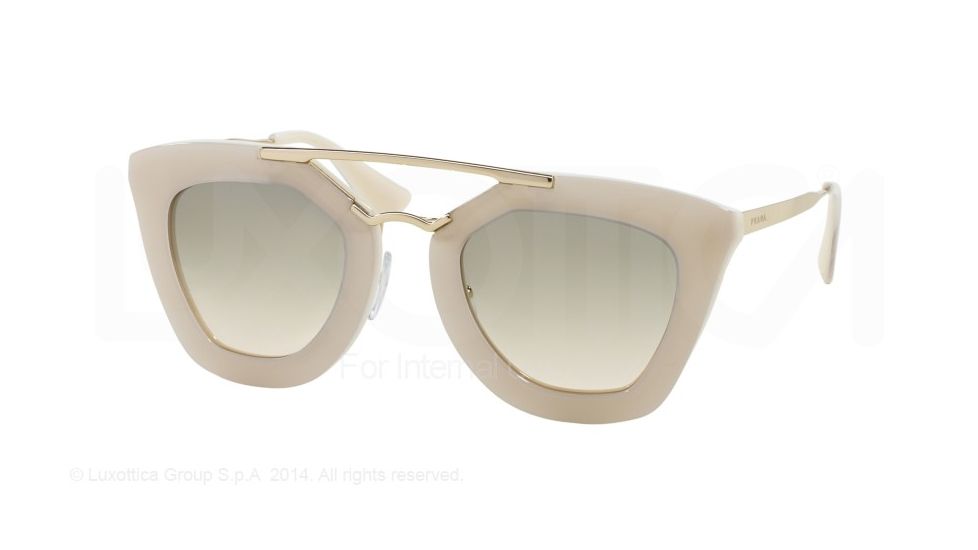 Prada CINEMA' PR09QS Single Vision Prescription Sunglasses PR09QS-TKO3H2-49 - Lens Diameter 49 mm, Frame Color Opal Ivory/Matte Ivory
