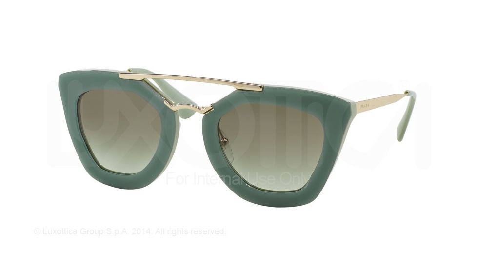 Prada CINEMA' PR09QS Single Vision Prescription Sunglasses PR09QS-TKQ4K1-49 - Lens Diameter 49 mm, Frame Color Opal Dark Green On Green