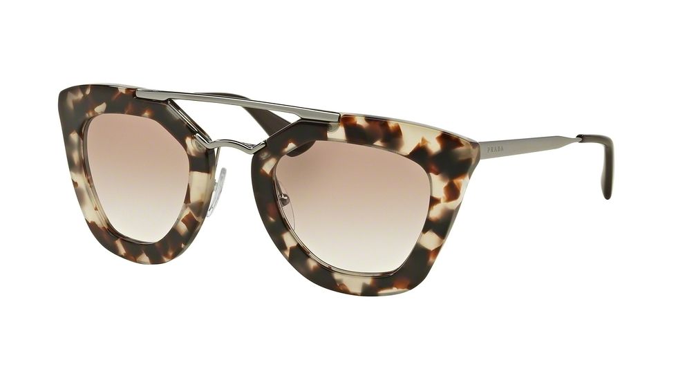 Prada CINEMA' PR09QS Single Vision Prescription Sunglasses PR09QS-UAO1L0-49 - Lens Diameter 49 mm, Frame Color Spotted Opal Brown