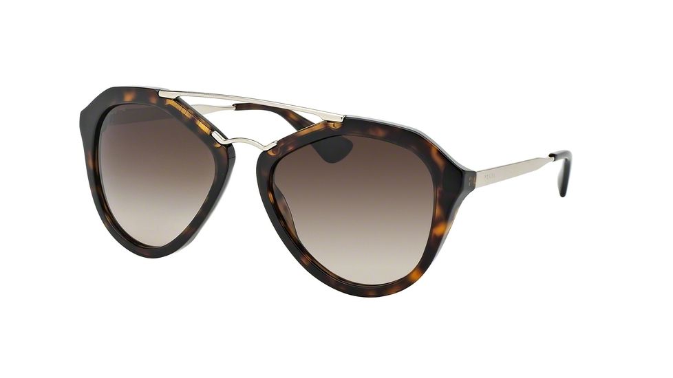 Prada CINEMA' PR12QS Single Vision Prescription Sunglasses PR12QS-2AU6S1-54 - Lens Diameter 54 mm, Frame Color Havana