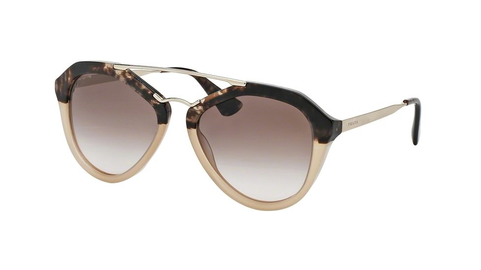 Prada CINEMA' PR12QS Single Vision Prescription Sunglasses PR12QS-ROZ0A6-54 - Lens Diameter 54 mm, Frame Color Brown Havana Grad Brown