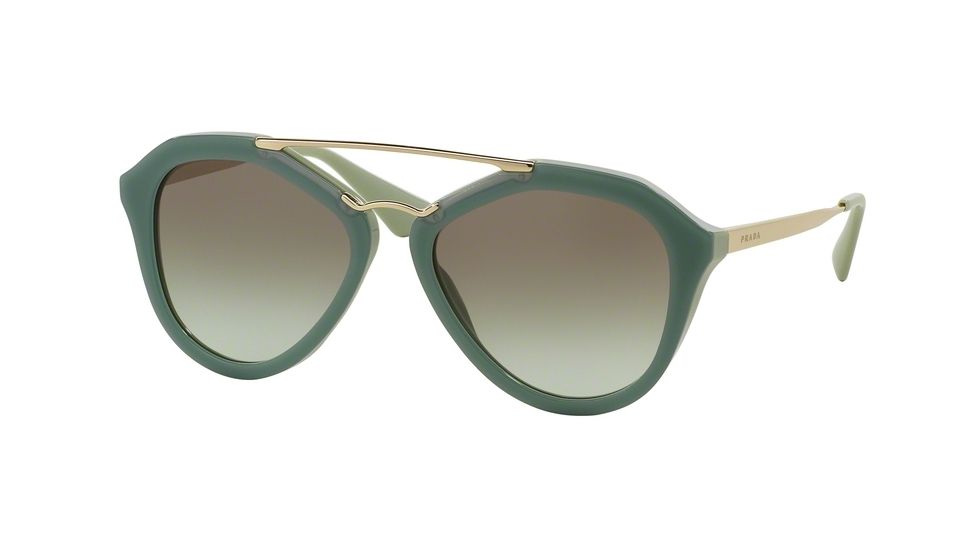 Prada CINEMA' PR12QS Single Vision Prescription Sunglasses PR12QS-TKQ4K1-54 - Lens Diameter 54 mm, Frame Color Opal Dark Green On Green