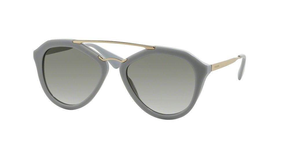 Prada CINEMA' PR12QS Single Vision Prescription Sunglasses PR12QS-TV30A7-54 - Lens Diameter 54 mm, Frame Color Opal Grey/Matte Grey