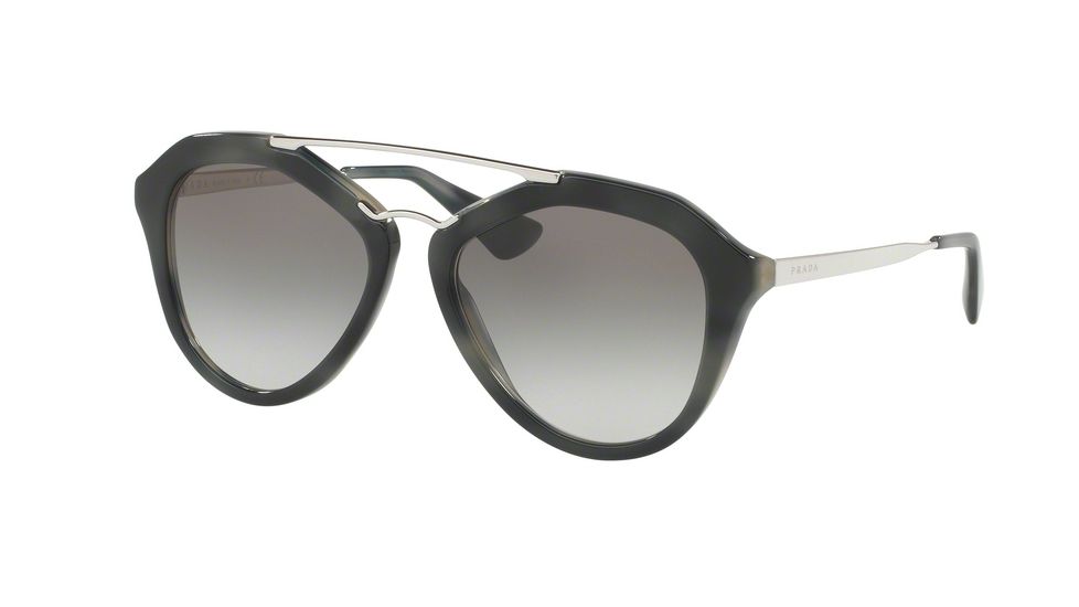 Prada CINEMA PR12QSA Single Vision Prescription Sunglasses PR12QSA-USI0A7-54 - Lens Diameter 54 mm, Frame Color Striped Grey