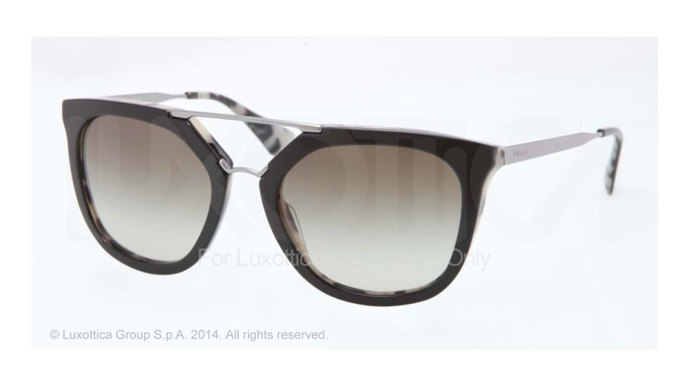 Prada CINEMA' PR13QS Single Vision Prescription Sunglasses PR13QS-ROK4M1-54 - Lens Diameter 54 mm, Frame Color Top Black/white Havana