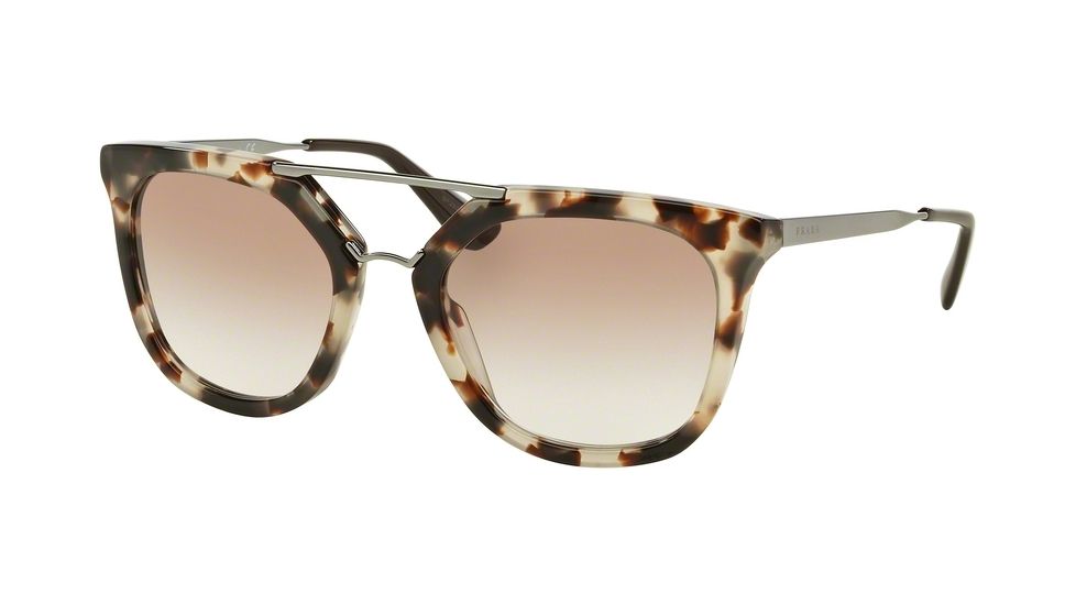 Prada CINEMA' PR13QS Single Vision Prescription Sunglasses PR13QS-UAO1L0-54 - Lens Diameter 54 mm, Frame Color Spotted Opal Brown