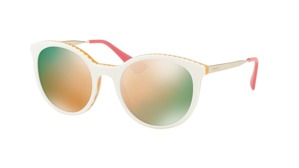 Prada Cinema PR17SS Progressive Prescription Sunglasses PR17SS-VH72D2-53 - Lens Diameter 53 mm, Frame Color Ivory/yellow