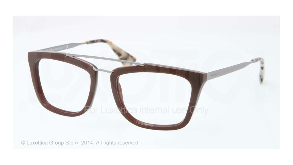 Prada CINEMA PR18QV Eyeglass Frames DHO1O1-51 - Dark Brown Frame