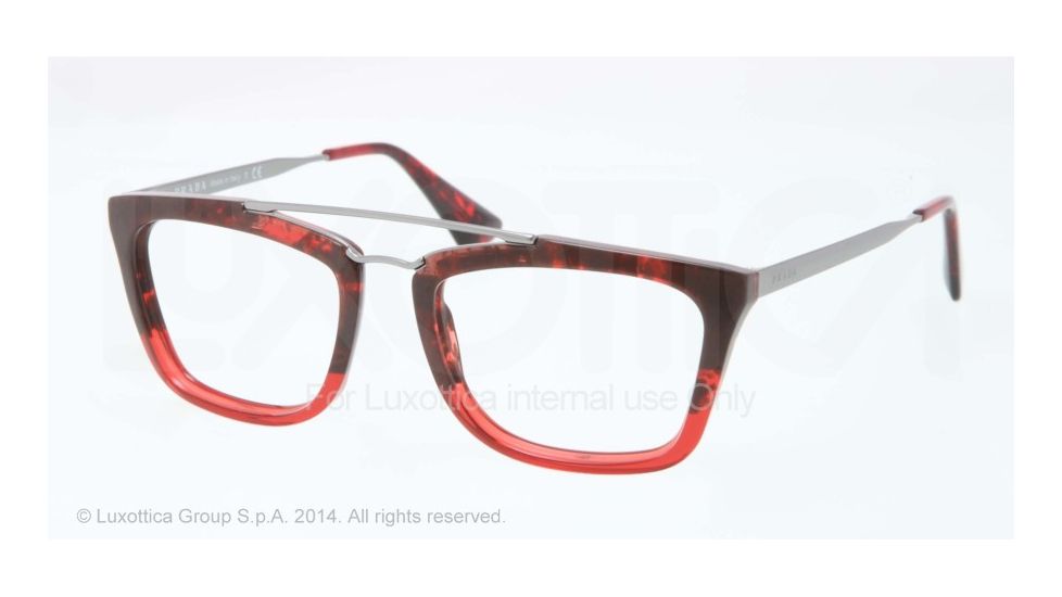 Prada CINEMA PR18QV Eyeglass Frames RO01O1-51 - Red Havana Grad Red Frame