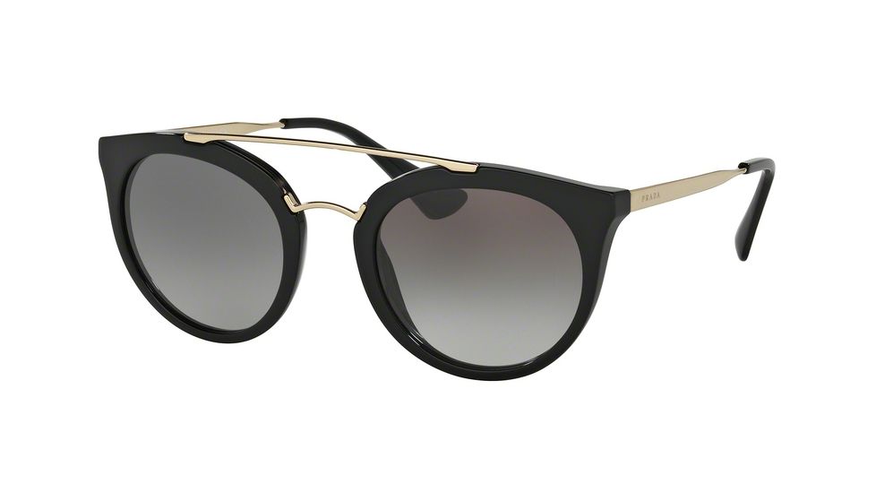 Prada CINEMA PR23SSF Single Vision Prescription Sunglasses PR23SSF-1AB0A7-52 - Lens Diameter 52 mm, Frame Color Black