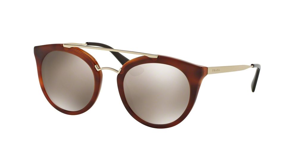 Prada CINEMA PR23SSF Single Vision Prescription Sunglasses PR23SSF-USE1C0-52 - Lens Diameter 52 mm, Frame Color Striped Brown