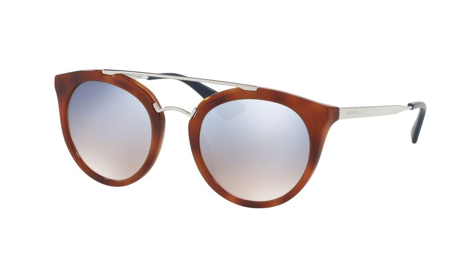 Prada CINEMA PR23SSF Single Vision Prescription Sunglasses PR23SSF-USE5R0-52 - Lens Diameter 52 mm, Frame Color Striped Light Brown